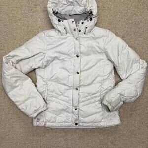 North Face Down Puffer Jacket White Used *flawed* MEDIUM
